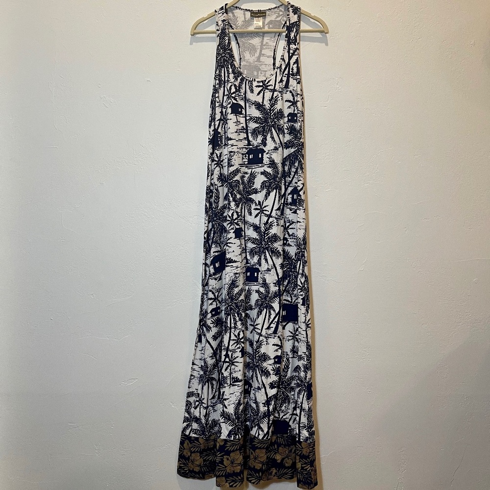 Tommy Bahama Blue & White Tropical Print Maxi
